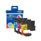 Brother Genuine LC501XL 3-Piece Ink Cartridge Set - High Yield - Cyan - Magenta - Yellow-High yield ink cartridges, print up to 500 pages per cartridge
