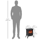 HOMCOM 750/1500W Portable Electric Fireplace Heater - Black-Covers between 161-215 sq. ft. (15-20 m²) of space 