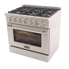 Kucht 36" KNG Series Pro Style Propane Gas Range - Stainless Steel-Electronic ignition with auto re-ignition reduces the risk of gas leaks for enhanced safety