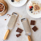 Minimal Ribbon Grater with Wooden Handle-Materials: food grade stainless steel and natural solid acacia wood