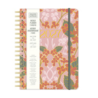 Orange Circle Studio Age of Romance Tri-Tab Weekly/Monthly Planner - 7" x 9.5" - Assorted Colours - Bilingual-Features three tabbed dividers with interior pockets