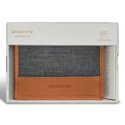 Champs - Porte-cartes en Cuir Denim - Beige/Noir-Compartiment pour billets
