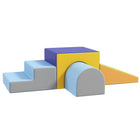 Qaba - Ensemble de jeu en mousse 4 pièces pour tout-petits - Couleurs foncées-S'entraîne à grimper, à ramper et à glisser 