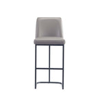 Manhattan Comfort Serena 17.71" Modern Leatherette Upholstered Barstool - Grey - 3 Pack-Seat Height: 29.13 in