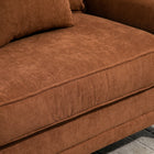 HOMCOM Modern 3-Seater Corduroy Sofa Couch with Rolled Armrests - Brown-Rolled Arms add a touch of high-end taste to your house   