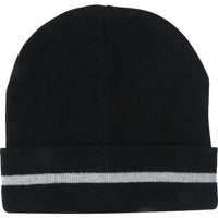 Zenith Safety - Bonnet en tricot avec bande réfléchissante argentée - Taille unique - Noir - Paquet 10-Taille unique