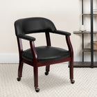 Flash Furniture – Fauteuil de conférence en vinyle, noir (BZ100BLK)-Garniture tête de clou en laiton