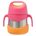 b.box - Insulated Food Jar - 335ml - Strawberry Shake-Kid-friendly design with easy-grip handles, spork tucked in, and removable parts for growing independence