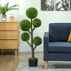 HOMCOM 43.3" Decorative Artificial Cypress Tree in Pot - Green-Natural texture adds to the ultra-realistic look and feel 