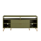 Manhattan Comfort DUMBO 62.99" Modern TV Stand - Olive Green-Mid-Century Modern TV Stand for Living Room Use