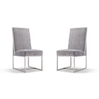 Manhattan Comfort - Lot de 2 chaises de salle à manger modernes Element 19,68 po en velours gris-Chaise de salle à manger moderne parfaite pour la salle à manger et le salon d’appoint Lot de 2
