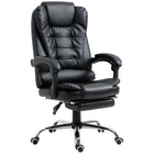 HOMCOM - Fauteuil de bureau exécutif inclinable en similicuir avec accoudoirs - noir-Chaise de bureau moderne qui ajoute du style à toute pièce et à toute déco