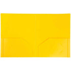 JAM Paper Heavy Duty Plastic Two-Pocket School Folders - Yellow - 6 Pack-Size: 9.5 x 11.625 inches | Easily fits 8.5" x 11" documents