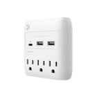 BlueDiamond 3-Outlet Wall Surge Protector + 20W USB-C PD + 2 x USB-A-3 AC Outlets: 3 AC outlets that deliver full power up to 1800W