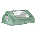 Outsunny 71" x 55" x 32" Mini Greenhouse with 2 Large Windows & Ground Nails- Built with high quality powder coated Metal frame for added durability and stability  