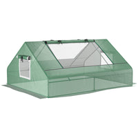 Outsunny 71" x 55" x 32" Mini Greenhouse with 2 Large Windows & Ground Nails- Built with high quality powder coated Metal frame for added durability and stability  