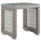 Modway - Aura Terrasse extérieure Rotin en osier Table d’appoint - Gris-Table d’appoint extérieure patio