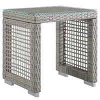 Modway - Aura Terrasse extérieure Rotin en osier Table d’appoint - Gris-Table d’appoint extérieure patio