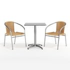 Flash Furniture – Table carrée de 23,5 po en aluminium/2 chaises en rotin beige, intérieur/extérieur TLH-ALUM-24SQ-020BGECHR2-GG-Garantie : limitée de 5 ans (pièces en métal fixes), 2 ans sur les pièces mobiles (détails avec le produit)