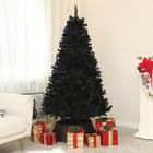 HOMCOM 5' Artificial Christmas Tree with Auto Open - Steel Base - Black-Black colour for both Halloween and Christmas spirit 