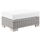 Modway - Conway Terrasse extérieure Rotin en osier Ottoman in Blanc gris clair-Ottoman extérieur patio