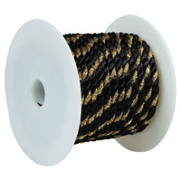 JAM Paper Decorative Rope Ribbon - 15 yd. - Black with Gold-Black with Gold Decorative Rope Ribbon
