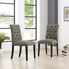 Modway Duchess Fabric Dining Chair - Granite - 2 Pack-Luxuriously Tufted Button Back