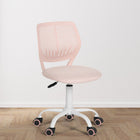 Homy Casa Fabric Task Chair - Baby Pink-Mid-Back ergonomic design desk chair