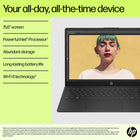 HP 15.6" Laptop PC - Intel Processor N100 - 128 GB SSD - 4 GB RAM - Windows 11 Home S with 1-year of Microsoft 365-Microsoft Copilot: Kickstart your creativity and productivity with Microsoft Copilot. Complements your capabilities and creativity with intelligent assistance and relevant answers. And now with the Copilot key, you can access this AIpowered intelligent assistant with a single press of a button