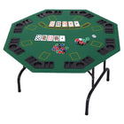 Soozier 47" 8 Player Blackjack Folding Poker Table with Cup Holders - Green-47.2"(120 cm) extra-large 8-player octagonal poker table