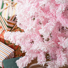 HOMCOM - Sapin de Noël artificiel fin floqué avec base en acier - Rose-Les succursales s'ouvrent automatiquement 