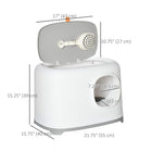 PawHut Open Top Kitty Pan Cat Litter Box with Anti-Sand Tunnel - White-high,seamless walls ensure no messes outside the box