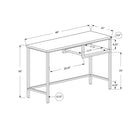 Monarch Specialties 7368 48" Computer Desk - White/Silver Metal-Modern industrial style in a compact design suitable in any work space