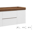 Modway Render 48" Single Sink Compatible Bathroom Vanity Cabinet - White/Walnut-Drywall Friendly Mounting Cleat
