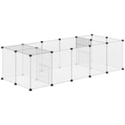 PawHut 18" H 20-Panel Small Animal Cage - White-Includes 20 panels and 32 connectors for customizable cage shapes 