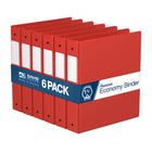 Davis Group Premium Economy Binder - Round Ring - 1.5" - Red - 6 Pack-3 Ring Binder