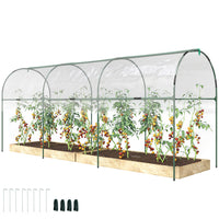 Outsunny Tunnel Tomato Greenhouse with 4 Hoops and Top Tap- Half-open design: protected top and open bottom. Great for growth
 