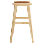 Modway - Saoirse Cuir Tabouret de bar en bois - Brun naturel - Ensemble de 2-7