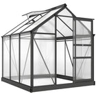 Outsunny - serre en polycarbonate - 6 pi x 6 pi x 6,6 pi - gris-Une serre en polycarbonate pour la protection des plantes à l'extérieur
