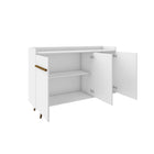 Manhattan Comfort Bradley 53.54" Mid-Century Modern Buffet Stand - White-Features Unique Dip Style Top board Adding Sophistication and Beauty