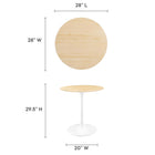 Modway Lippa 28" Round Wood Dining Table - White Natural-Wood Grain Veneer and MDF Tabletop