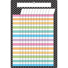 Ashley Productions Smart Poly Chart with Grommets - 13" x 19" - B&W Polka Dots Incentive - 6 Pack-Write-on/wipe-off surface, use with dry erase or water based markers and washable crayons