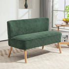 HOMCOM 46" Loveseat Sofa with Wood Legs - Green-Can be placed anywhere, from living room, bedroom to home office .