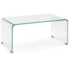 HOMCOM - Table en verre avec bords arrondis sécurisés pour salon - transparent-Conception moulée en une seule pièce assurant une grande durabilité et une esthétique élégante