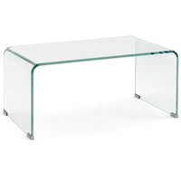 HOMCOM - Table en verre avec bords arrondis sécurisés pour salon - transparent-Conception moulée en une seule pièce assurant une grande durabilité et une esthétique élégante