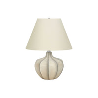 Monarch Specialties 21" H Transitional Table Lamp - Cream Resin / Ivory / Cream Shade-Brighten up any room with this stylish and versatile 21"h cream resin table lamp with an attractive gourd shape base, topped with a classic ivory linen empire shade and round silver metal finial