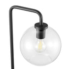 Modway Silo Glass Globe Glass and Metal Floor Lamp - Black-Dimmable (Switch Not Included)