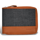 Champs - Portefeuille Zip Around en Cuir Denim - Beige/Noir-Portefeuille en cuir avec fermeture zippée autour dans une boîte cadeau
