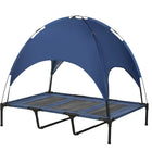 PawHut Elevated Cooling Pet Bed with Canopy for XL Dogs - Dark Blue-Elevated off the ground for comfort and to allow airflow on all sides 