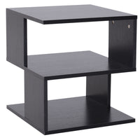 HOMCOM Side Table with Storage - Black-Simple stylish design which is functional and suitable for any room 